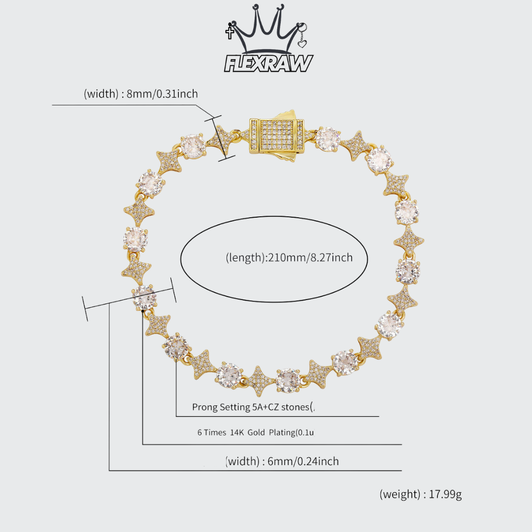 Personalized Rhombus Cubic Zirconia Tennis Chain Men's Hip-Hop Bracelet & Necklace