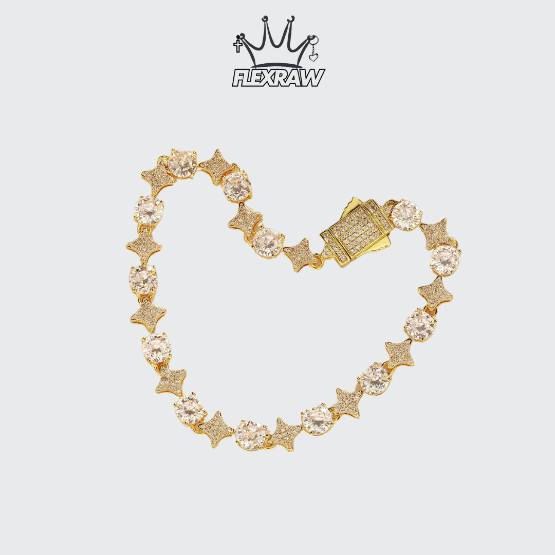 Personalized Rhombus Cubic Zirconia Tennis Chain Men's Hip-Hop Bracelet & Necklace
