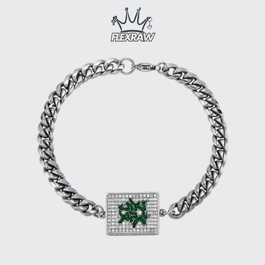 Chinese Trend Hip-Hop Style 6MM Titanium Steel Cuban Chain Bracelet with Fortune Mahjong Charm - Premium Men's Jewelry